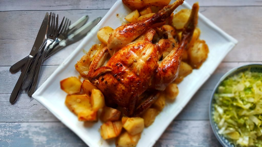 Honey and mustard roast chicken-The Greek way